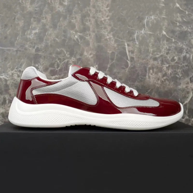 Multiple Style Color Classic P-style Men's Low Top Sneaker Breathable Mesh Biker Shoes Lace Up Leather Sneakers Casual Shoe - Sun Studio