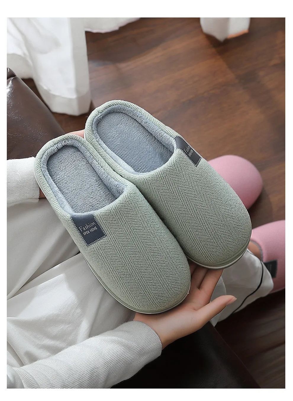 Big Size 48 49 Men Warm Home Slippers Winter Casual Shoes Women Soft Slides Couples Floor Slipper Indoor Bedroom Non Slip Flats - Sun Studio