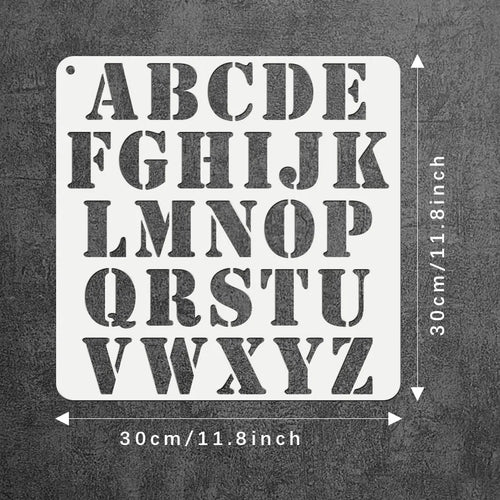 1PC 11.8inch A-Z Capital Letter Stencil Alphabet Template for Wall Painting Wood Signs Home Decor Fabric DIY Projects - Sun Studio