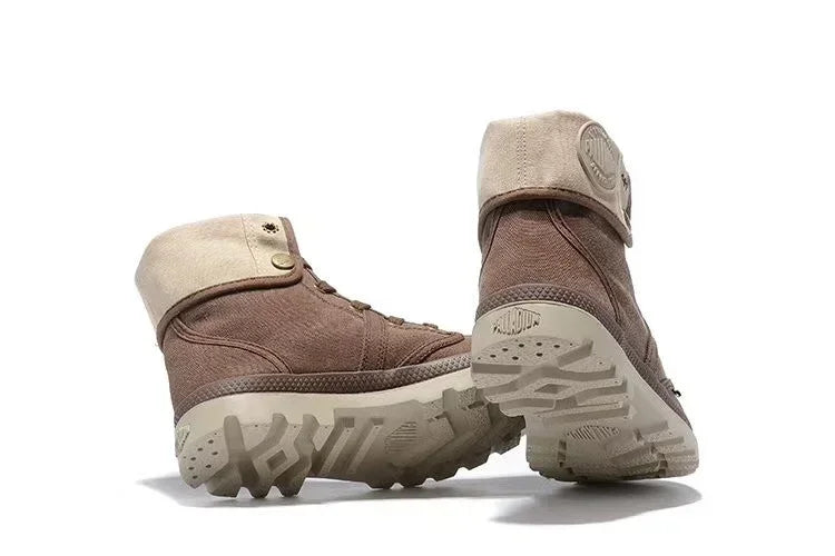 PALLADIUM Pallabrouse Dark Brown Sneakers Men/Women High-top Army Leisure Ankle boots Canvas Casual Shoes Anti-Slip Shoes 36-45 - Sun Studio