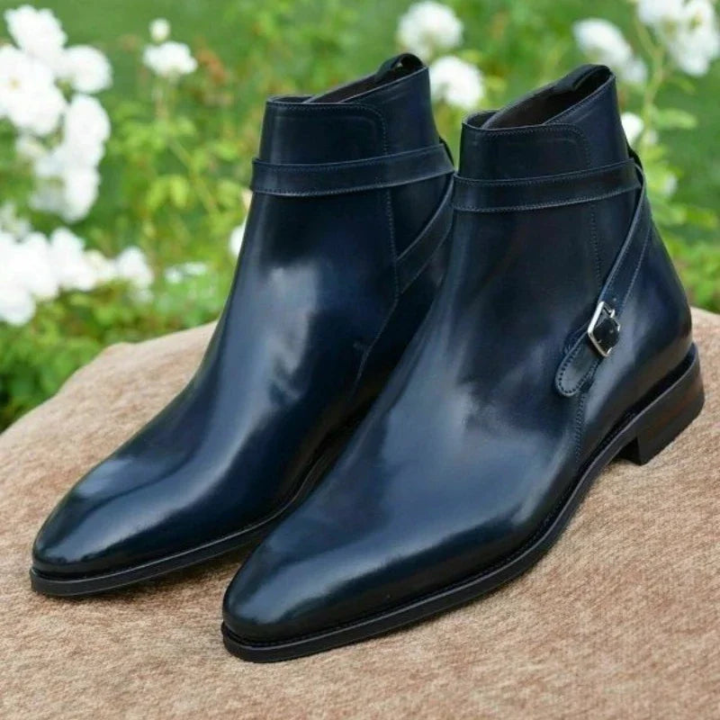 European Station New Men Pointed Chelsea Boot Side Buckle Casual Classic Size 38-48 Male Boots - Sun Studio