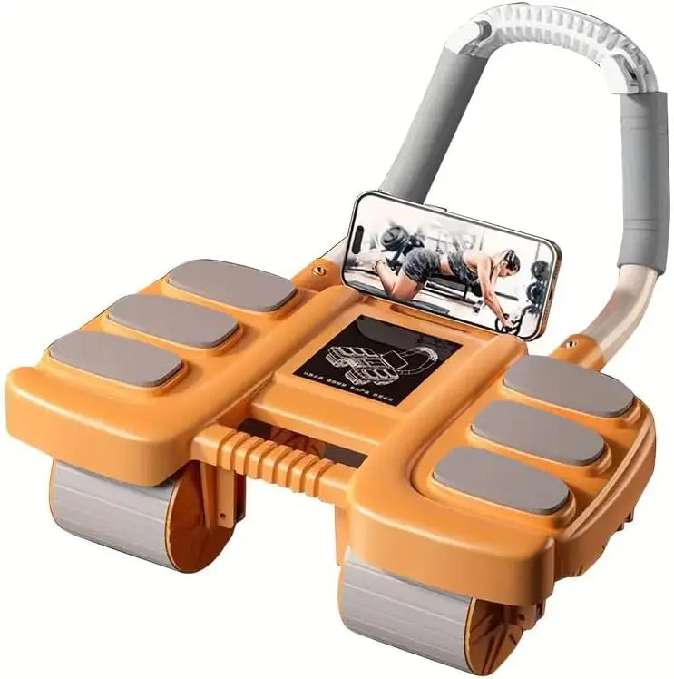 Automatic Rebound Ab Roller Wheel with Elbow Support 4-Wheel Design Core Exercise Equipment for Home Gym Abdominal Workout Machi - Sun Studio