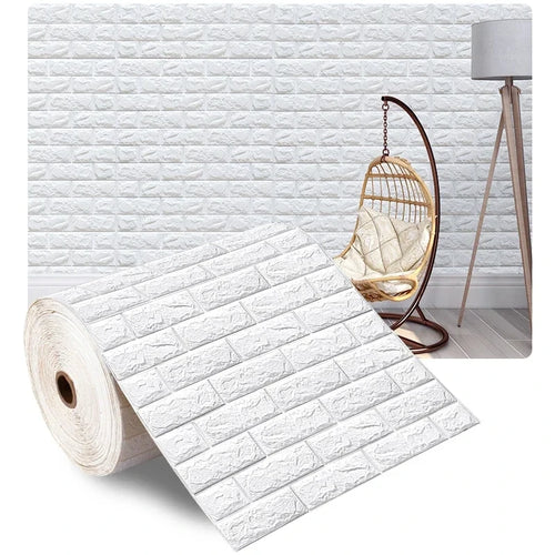 3D Self-Adhesive Wallpaper 70cm*1/5/10m Continuous Waterproof Brick Wall Stickers Living Room Bedroom Children's Room Home Decor - Sun Studio