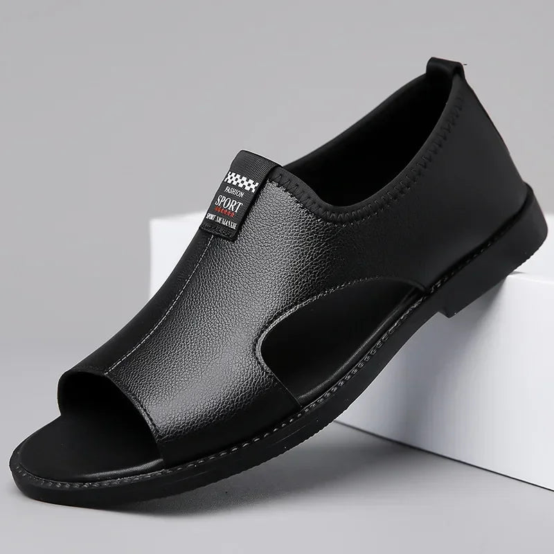 Sandalen für Herren Marke Freizeit Schuhe Outdoor Mode Herren Hausschuhe Bequeme Strand Schuhe Hochwertiges Leder Mann Flach 2025