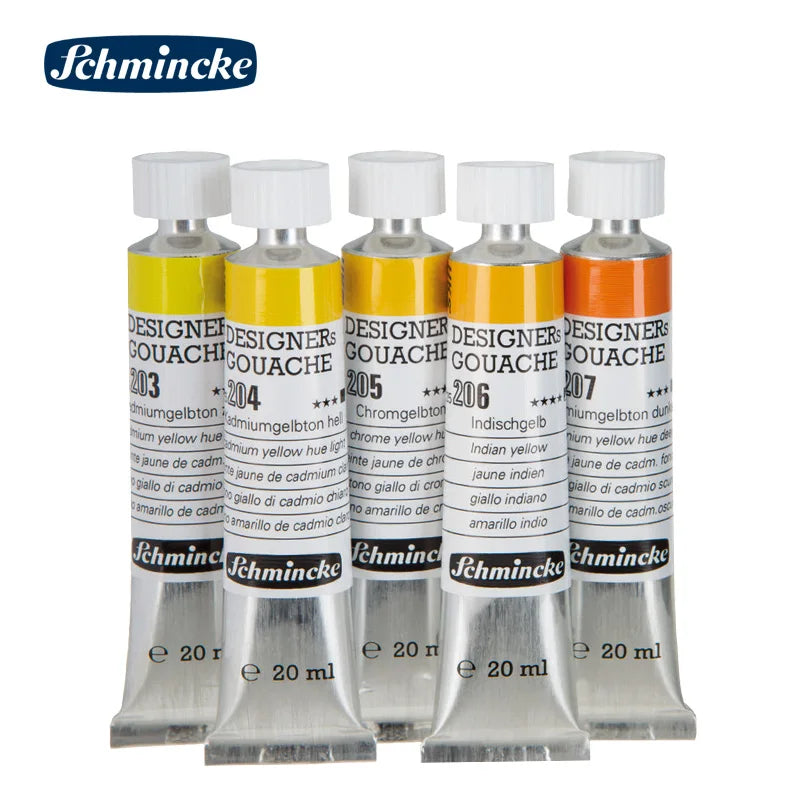 Germany Schmincke Designer Gouache Paint Tube 20ml Opaque Gouache Paint Professional Artist 48 Colors Drawing Art Supplies Cute - Sun Studio