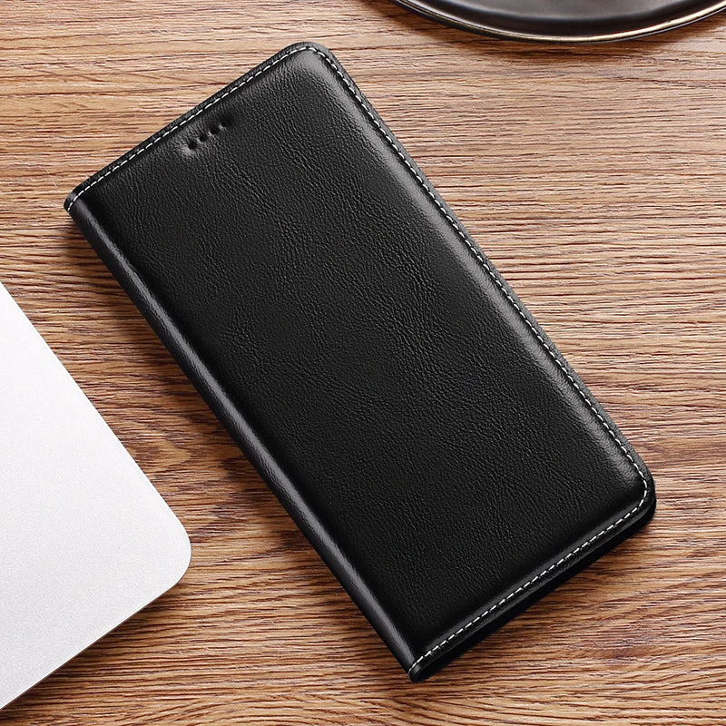 Magnetic Genuine Leather Skin Flip Wallet Book Phone Case Cover On For Infinix Hot Note 30 40 50 50i 60 Pro Plus 4G 5G Note60 - Sun Studio
