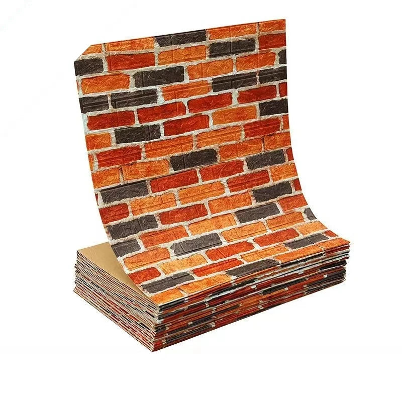3D Self-Adhesive Wallpaper 70cm*1/5/10m Continuous Waterproof Brick Wall Stickers Living Room Bedroom Children's Room Home Decor - Sun Studio