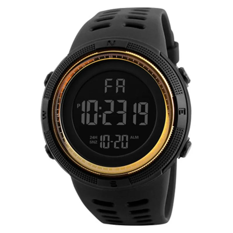 YIKAZE Men's Digital Electronic Watch Sports Glow 50mm Large Dial Student Outdoor Adventure Trend Multifunctional Watches Clock - Sun Studio