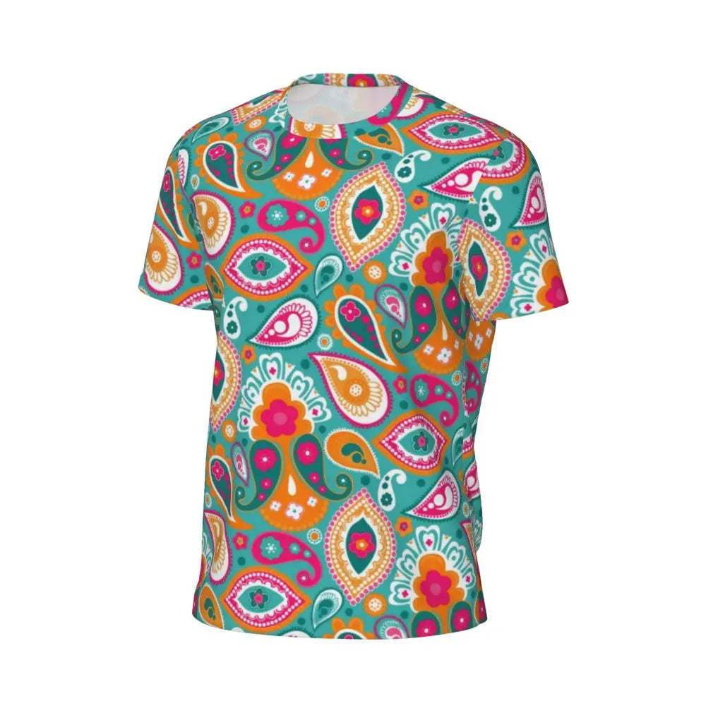Gym T-Shirt For Man Retro Geometric 60S 70S T-Shirts Fashion Psychedelic Art Beach Tees O Neck Y2K Fun Design Tops Gift Idea - Sun Studio
