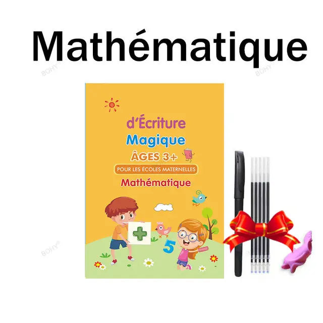 Free Shipping Reusable Montessori Toys French English Spanish Copybooks Pen Writing Sticker Magic Copybook for Calligraphy - Sun Studio