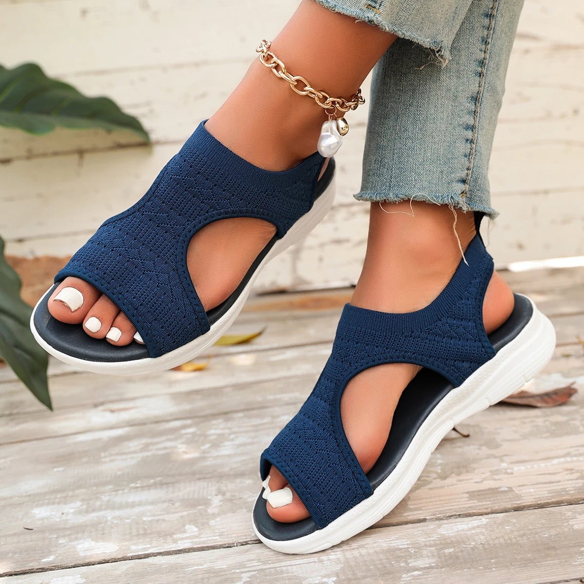 Summer Wedge Sandals for Women 2026 New Fashion Non Slip Beach Shoes Woman Lightweight Casual Platform Plus Size Sandals Women - Sun Studio