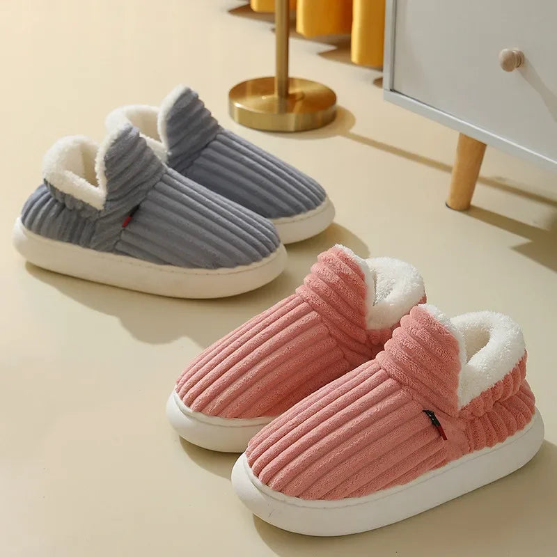 Warme Flausche Hausschuhe Frauen Männer Winter Neue Mode Komfort Plüsch Hausschuhe Zuhause Innen Außen Weiche Dicke Sohle Baumwollschuhe