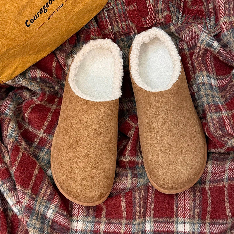 Winter New Arrival Men's Plush Lined Warm Cotton Slippers, Non-Slip Indoor Outdoor Cozy Fleece Shoes for Men - Sun Studio