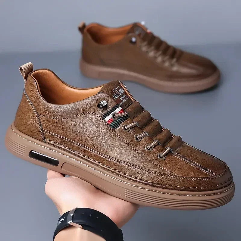 New Leather Shoes for Men Non-slip Sports Fashion Comfortable Sneakers Male Flat Slip-on Casual Brand Men's Casual - Sun Studio