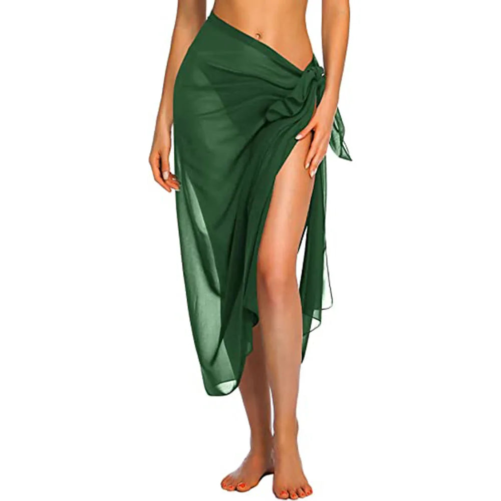 Womens Long&Short Sarong Swimsuit Coverups Summer Beach Bikini Wrap Sheer Short Skirt Scarf for Swimwear Cover-ups - Sun Studio