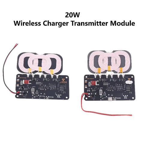 20W High-Capacity Wireless Charger for Car/Home Use; Includes Type-C Interface and 3-Coil DC9-32V Module - Sun Studio