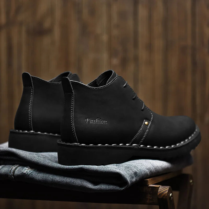 VIPOL Tooling Boots for Men Retro Leather Shoes Comfortable Platform Leisure Flats Classics Outdoor Leisure Men's Boot - Sun Studio