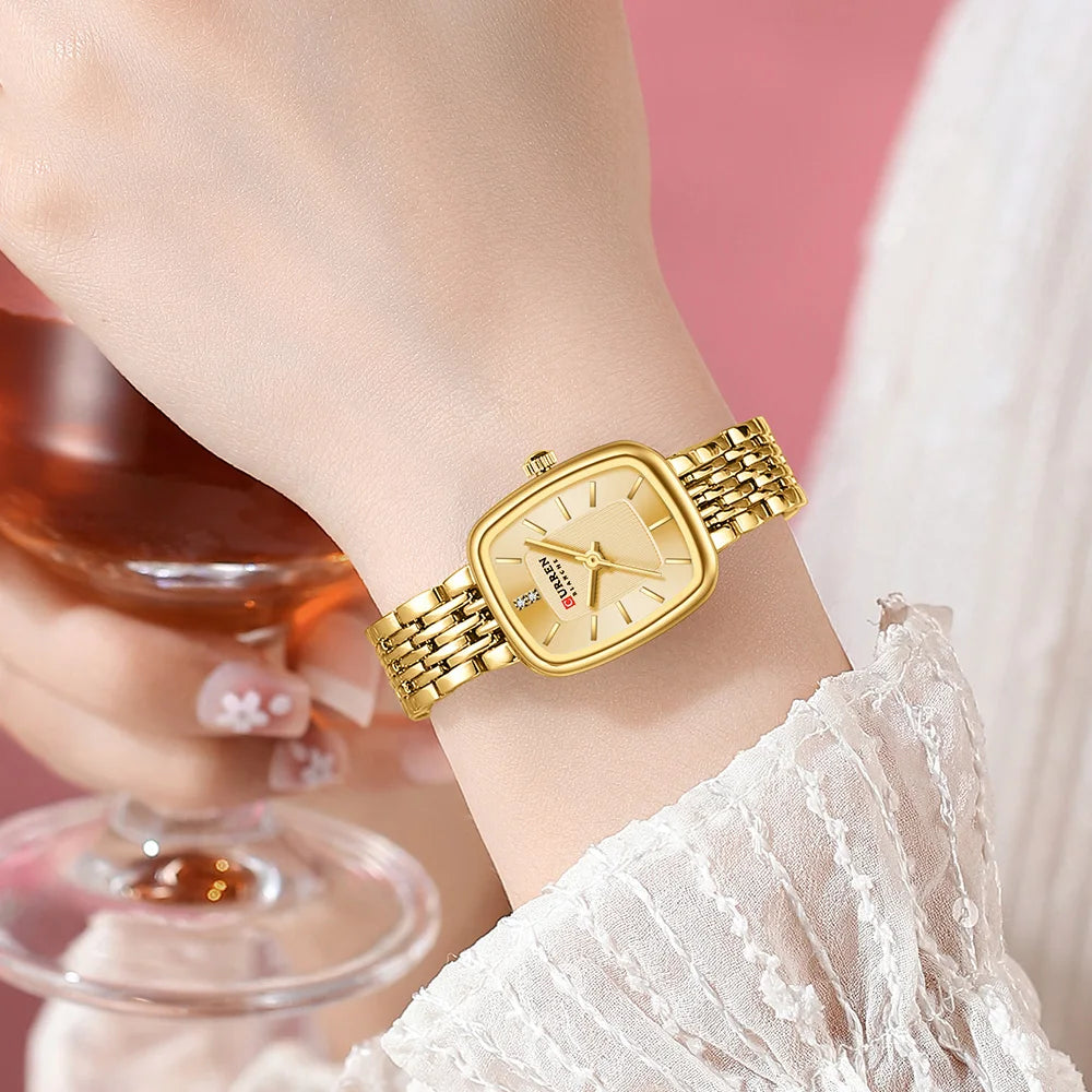 CURREN Luxury Women Watches Fashion Casual FemaleLadies Stainless Steel Quartz Wristwatches Life Waterproof Girlfriend Gift - Sun Studio