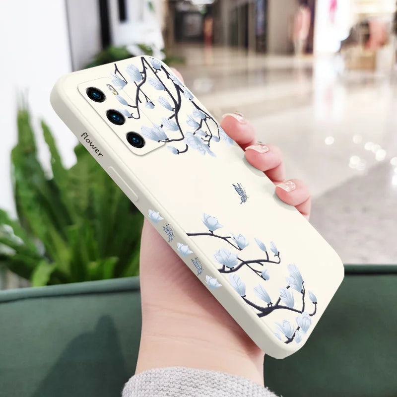 Tree Branch Phone Case For Huawei P40 P50 P30 P20 Pro Lite Nova 5t Y7A Mate 40 30 20 Pro Lite Liquid Silicone Cover - Sun Studio