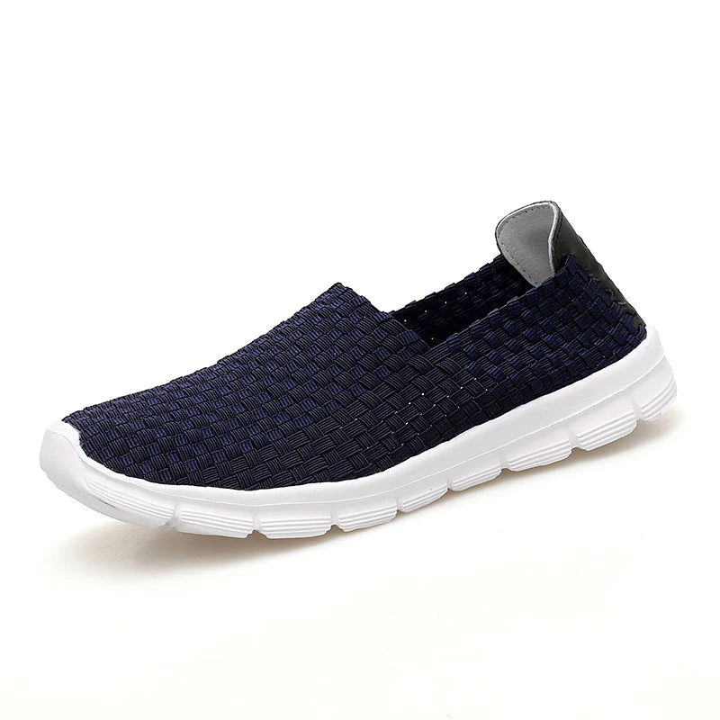 STRONGSHEN Men Shoes Summer Breathable Women Handmade Woven Shoes Couple Casual Flats Shallow Loafers Unisex Zapatos De Mujer - Sun Studio