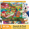 Search and Find Game Looking for Different 3 Themes Interactive Activity Painting Kit Drawing Books with Reusable Pen - Sun Studio