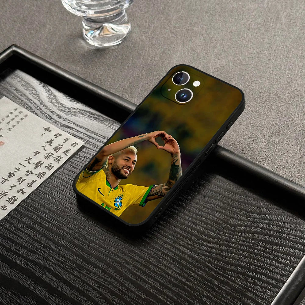 For N-Neymar Football 10 Phone Case For Iphone 16 15 11 13 14 Pro Max 7 8 Plus X Xr Xs Max 12mini Black Shell Cover Case - Sun Studio