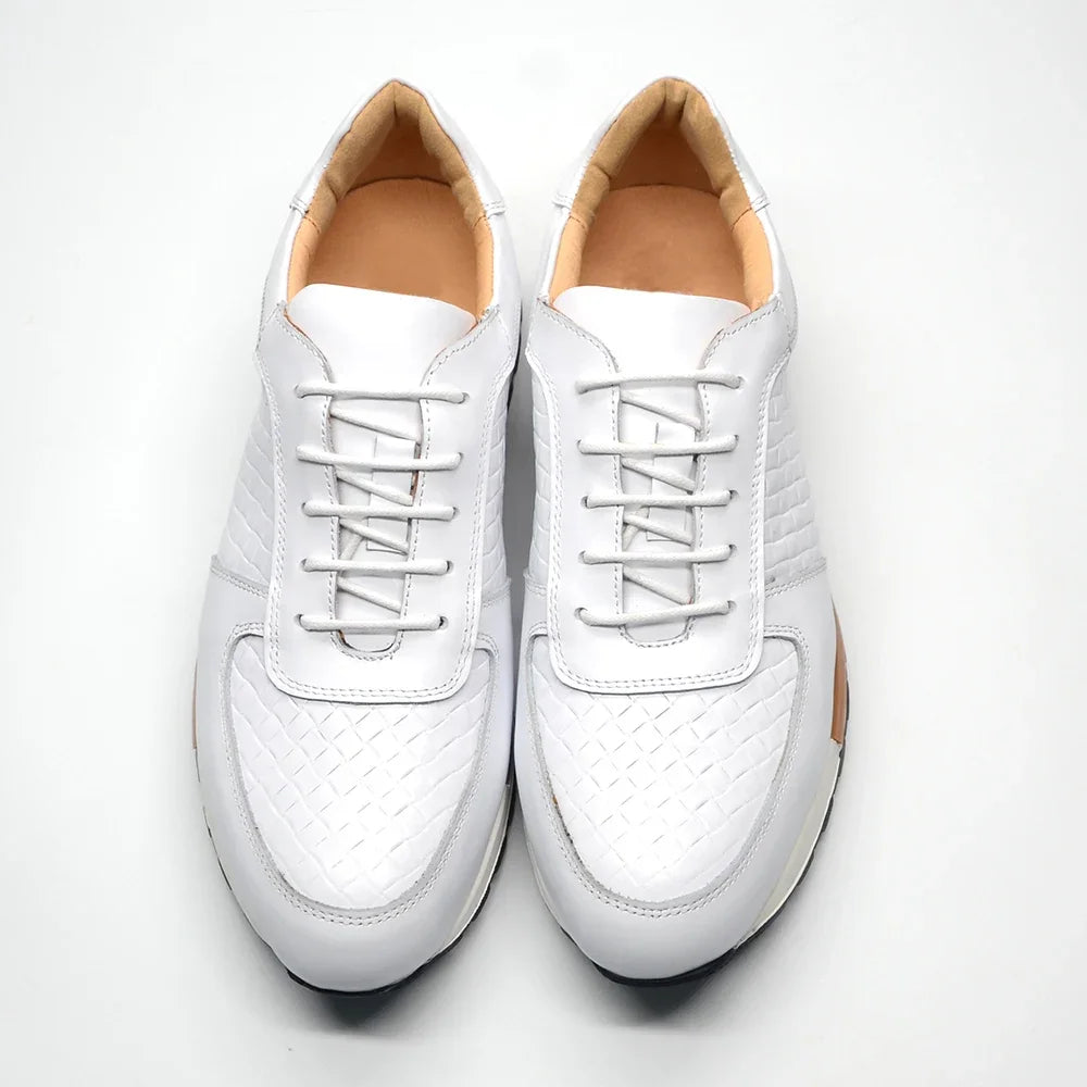 4 Farben Echtes Leder Herren Luxus Sneaker Karomuster Schnürschuhe Männer Freizeit Weiße Oxford Schuhe Angebote Frühling Herbst 2024