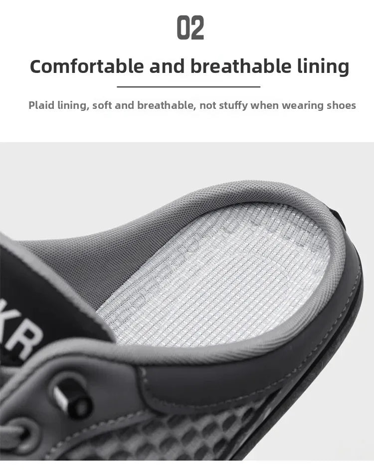 Men's Slip-On Lace-Up Casual Sports Shoes Breathable Mesh Unisex Spring Autumn Season Low Cut Flat Footwear Quick Easy Wear - Sun Studio