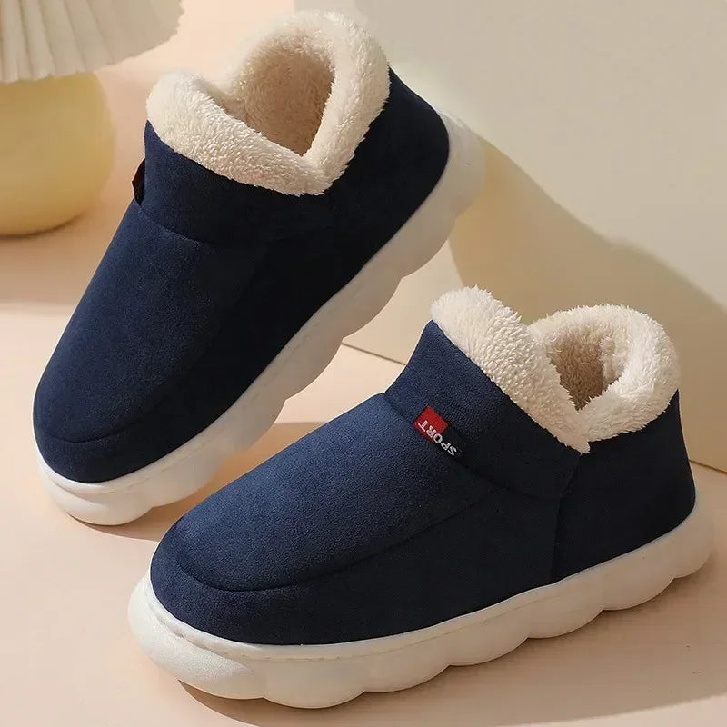Warme Flausche Hausschuhe Frauen Männer Winter Neue Mode Komfort Plüsch Hausschuhe Zuhause Innen Außen Weiche Dicke Sohle Baumwollschuhe