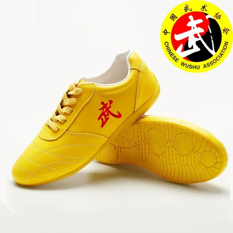 Men Woman Genuine Leather Wushu Tai Chi Kungfu Glamorous Shoe Routine Martial Arts Shoes Professional Competition Shoes big 46 - Sun Studio