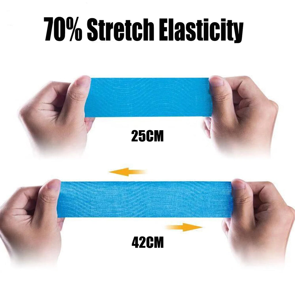 4 Rolls Sport Kinesiology Tape 5m Sports Self-adhesive Bandages Athletic Elastic Kneepad Muscle Pain Relief Knee Taping Fitness - Sun Studio
