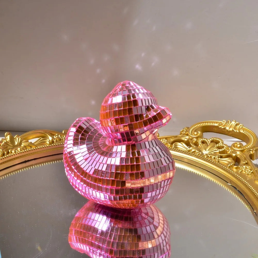 Creative Desktop Disco Mirror Decorative Duck Mirror Glass Disco Ornament Disco Decoration Duck Home Decor Disco Ball Duck Home - Sun Studio