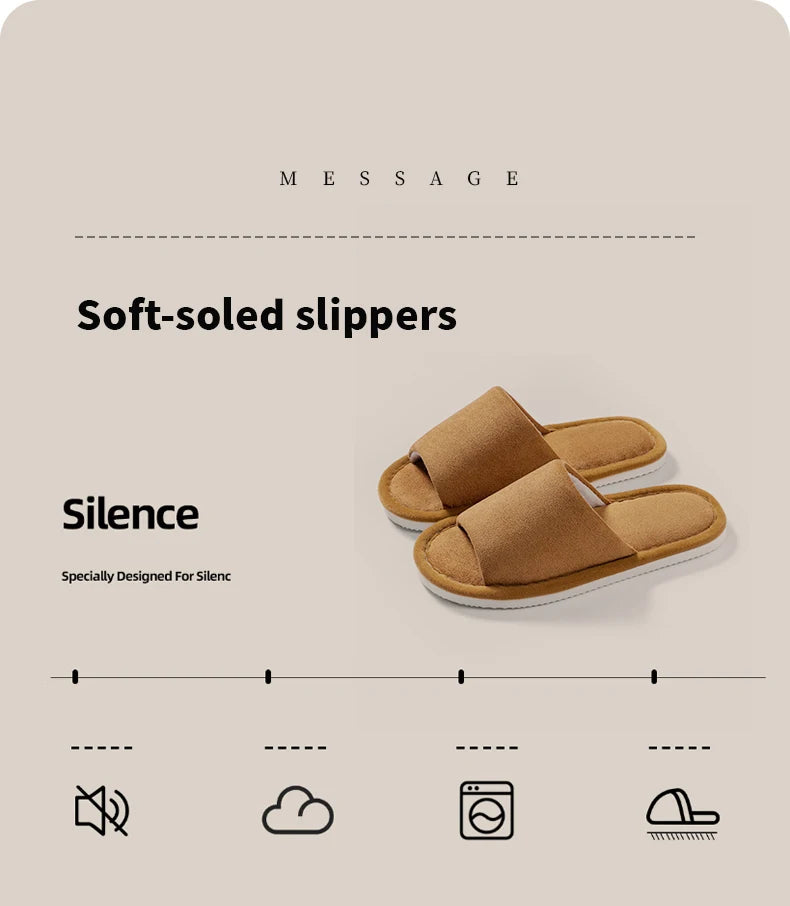 New Men'S Indoor Open Toe  Slippers high quality soft comfortable Home Shoes Indoor Anti-Skid Slippers bedroom No noise - Sun Studio
