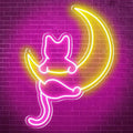Anime Cat & Moon Neon Sign for Wall Art Arcade Decor, LED Night Lights Home Decor for Game Room Sign,Bedroom, Living Room, Bars - Sun Studio
