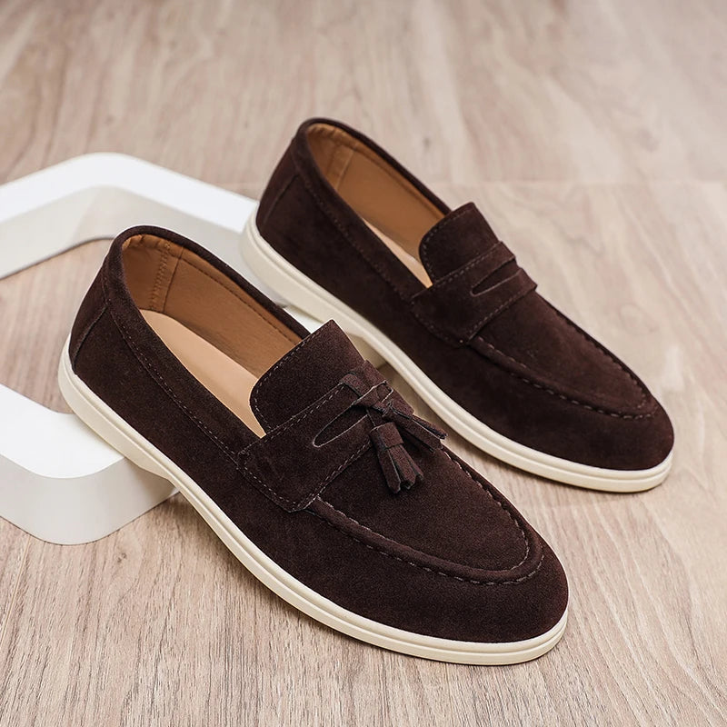 Fashion Men's Casual Shoes British Classic Tassel Loafers Moccasins Lazy Outdoor Flat Shoes‌。 - Sun Studio
