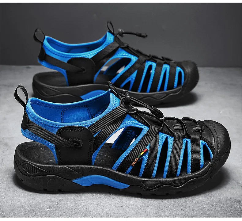 Neue Sommer Echtes Leder Herren Sandalen Mode Design Herren Freizeit Sneakers Bequeme Strand Herren Sandalen Outdoor Watschuhe