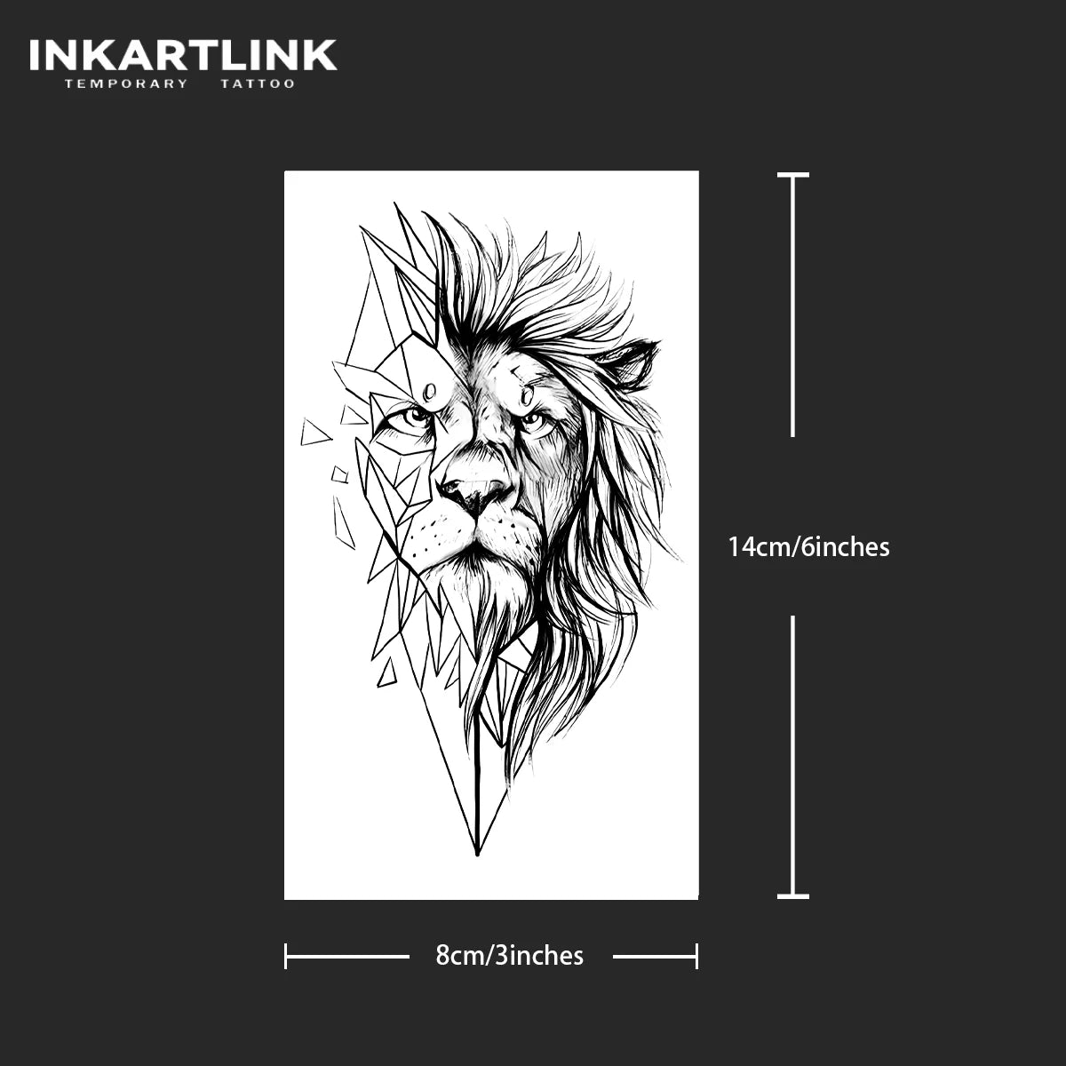 Lion Temporary Tattoo,Lasts To 15 Days New Technology Magic Waterproof Semi Permanent Sticker. - Sun Studio