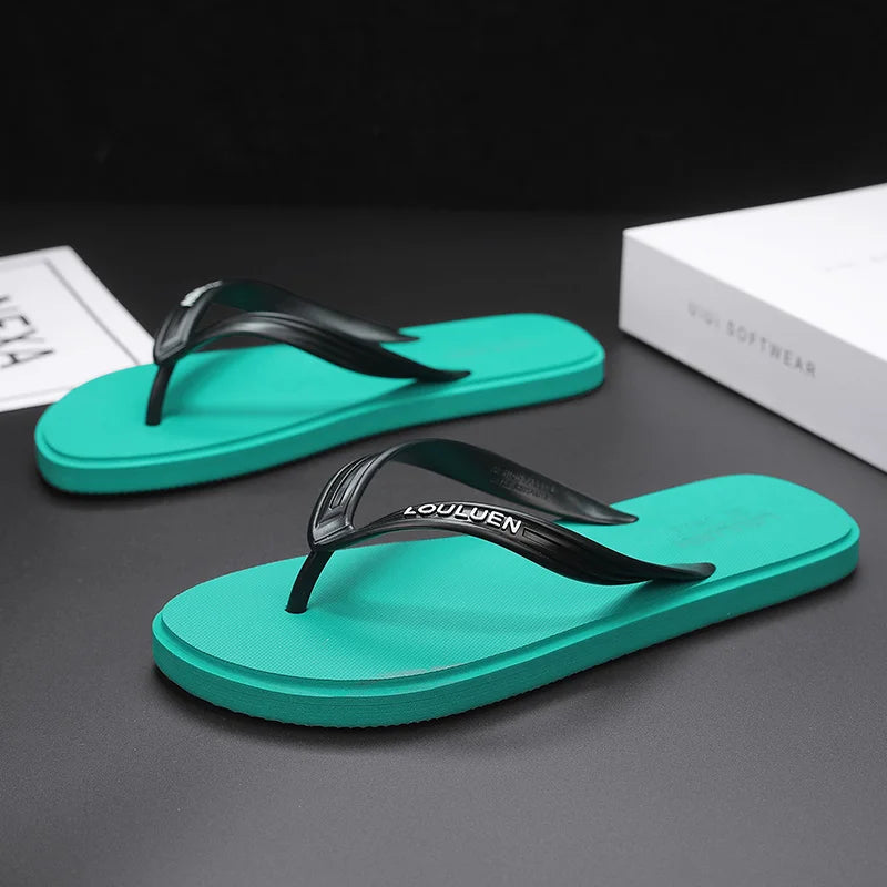 New men's flip flops with soft sole, comfortable, open toe flip flops for indoor and outdoor walks, summer beach flip flops for - Sun Studio
