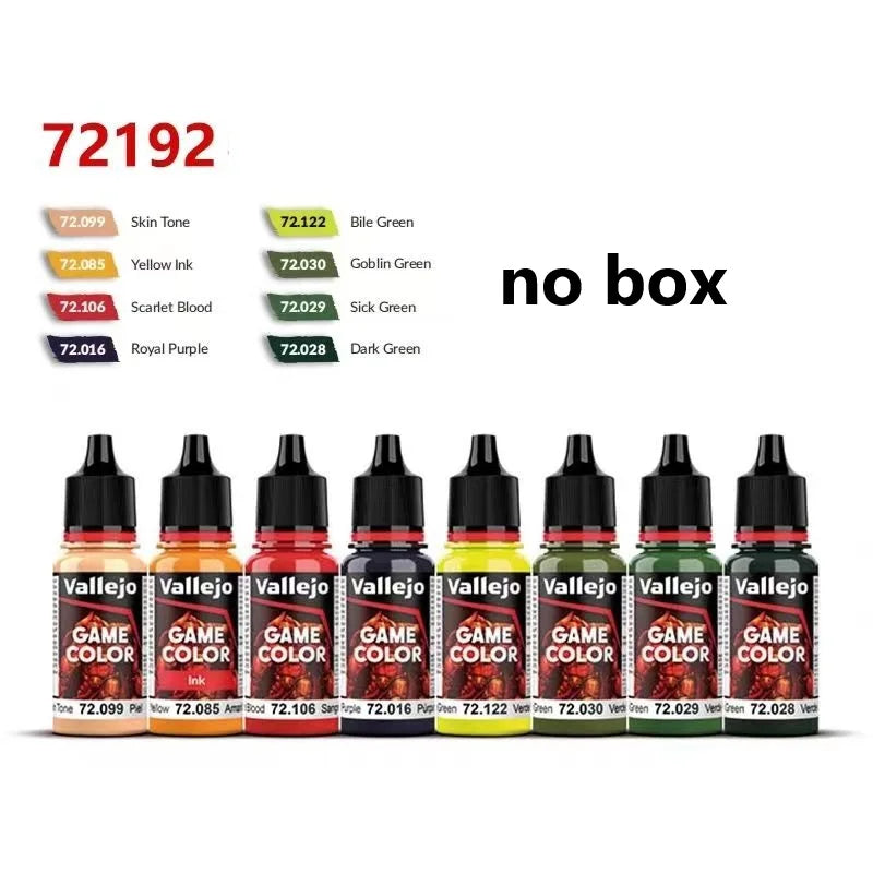 Spani AV vallejo model environmentally friendly water-based Acrylic painti set 8 * 17ml non metallic/game color wash acrylic set - Sun Studio