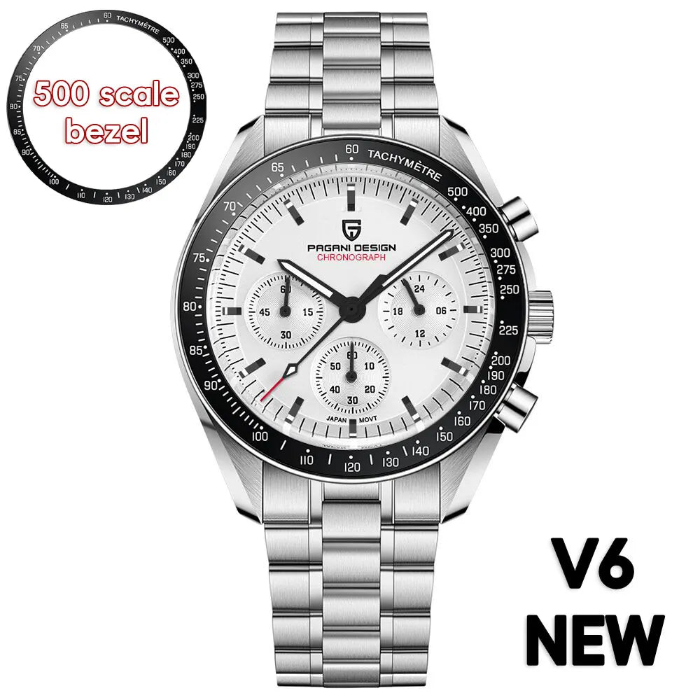 PAGANI DESIGN 2025 New Moon Men's Watches Luxury Quartz Watch For Men AR Sapphire Glass 100M Waterproof Wristwatch Chronograph - Sun Studio