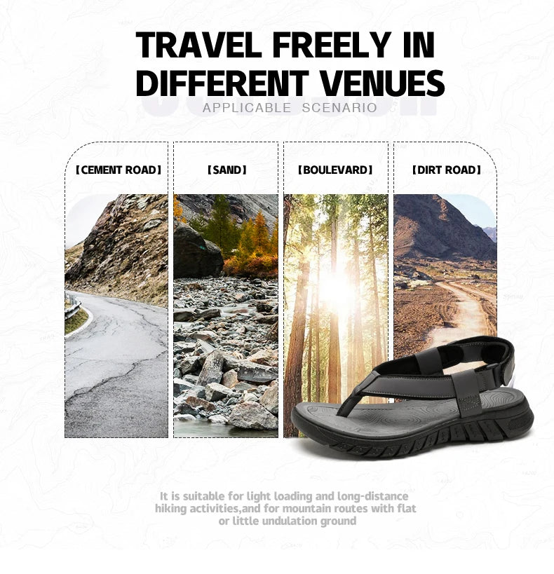 Summer men's casual breathable outdoor beach shoes flip flops waterproof anti slip comfort mesh sandals youth fashion slippers - Sun Studio