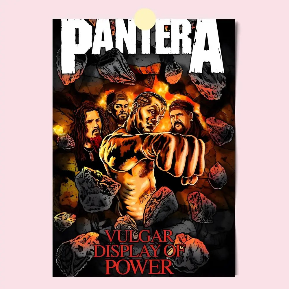 Vintage Pantera Concert Music Poster HD Anime Hot Theme Singer/OST/Movie-Waterproof Self-Stick Home Decor - Sun Studio