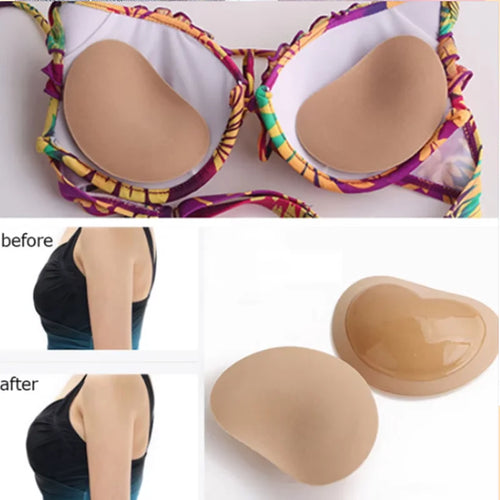 1Pair Silicone Bra Inserts Breast Pads Sticky Push-up Women Bra Cup Thicker Nipple Cover Patch Bikini Inserts for Swimsuit - Sun Studio