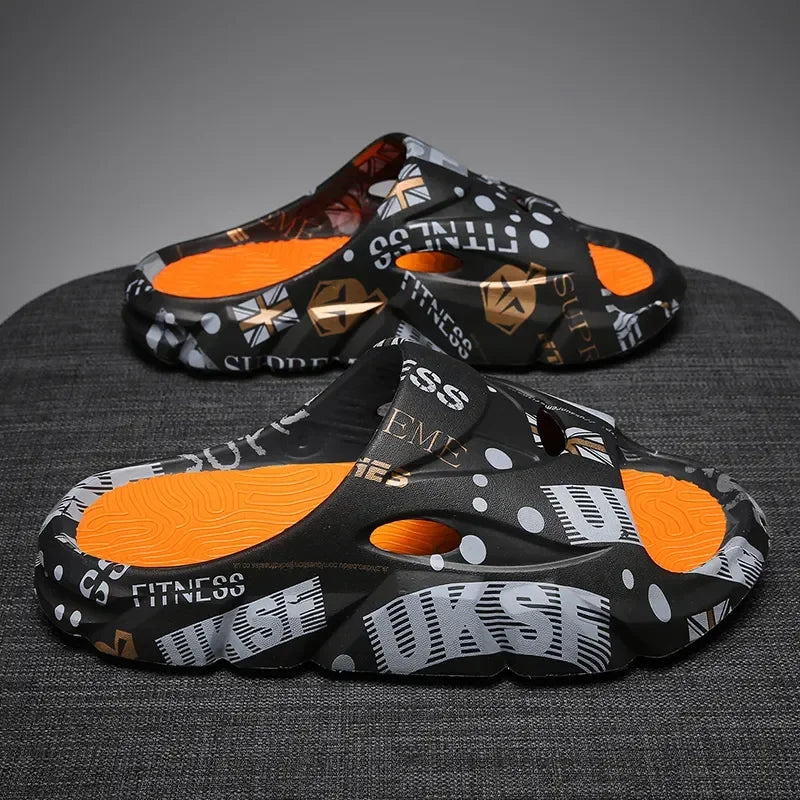 Original New Style Slippers Men's Sandals Summer Fashion Thick Bottom Anti-slip Slip-on Flip Flops Camouflage Beach Slides Shoes - Sun Studio
