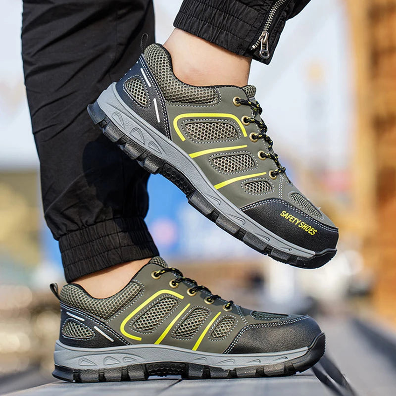 NYWOOH Male Steel Toe Safety Shoes Indestructible Construction Work Shoes Protection Footwear Breathable Hiking Boots For Men - Sun Studio
