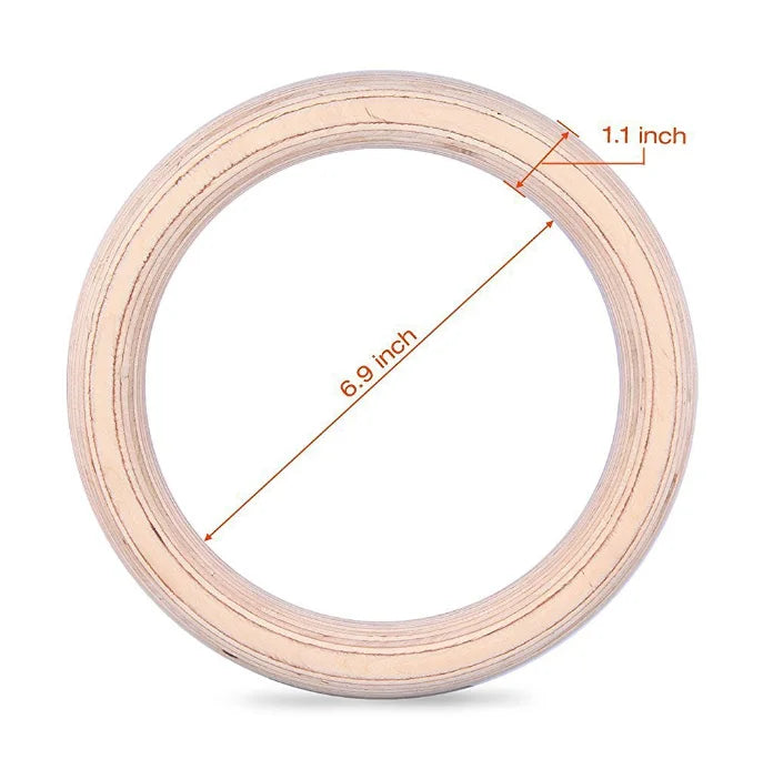 Birch Fitness Rings High Load-Bearing Adjustable Home Gymnastics Exercise Equipment Stamping Pull up Rings Wooden - Sun Studio