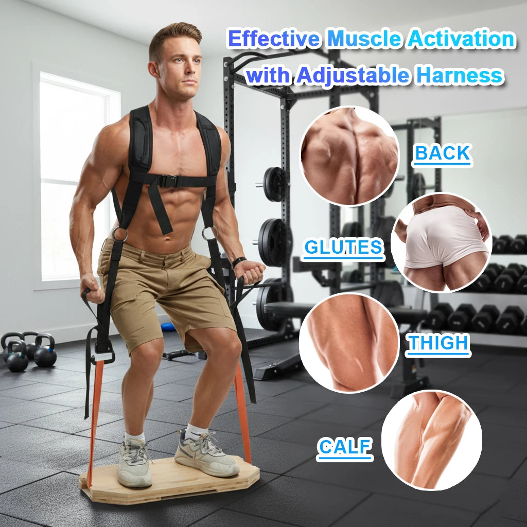 Squat Harness Vest for Resistance Bands – Adjustable Training Strap with Padded Shoulder Support Squats & Functional Workouts - Sun Studio