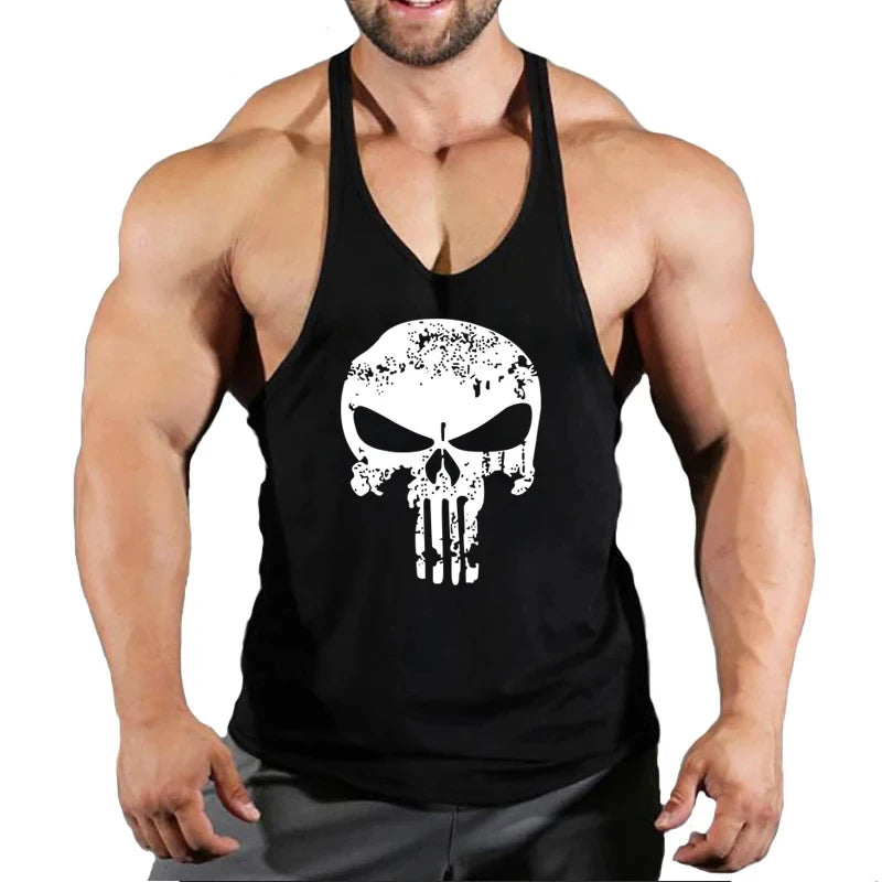 Spider Print Fitness Tank Top Fitness Shirt Muscle Men's Single Tank Top Men's Sleeveless Sweatshirt Men's Tops Fitness Clothing - Sun Studio