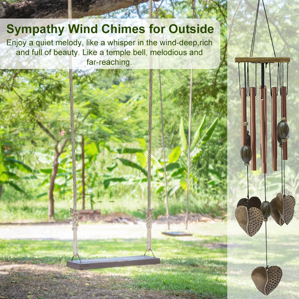 DIY Wind Chime Ornaments Craft and Gifts Kid Birthday Gifts Home Decor Red Copper Craft Wind Chime Outdoor Copper Temple Bells - Sun Studio