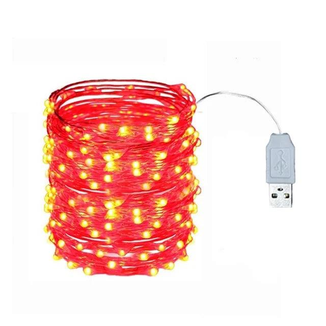 1-20M Led String Lights Copper Wire Starry Fairy Lights Battery Operated Lights for Bedroom Christmas Parties Wedding Decoration - Sun Studio